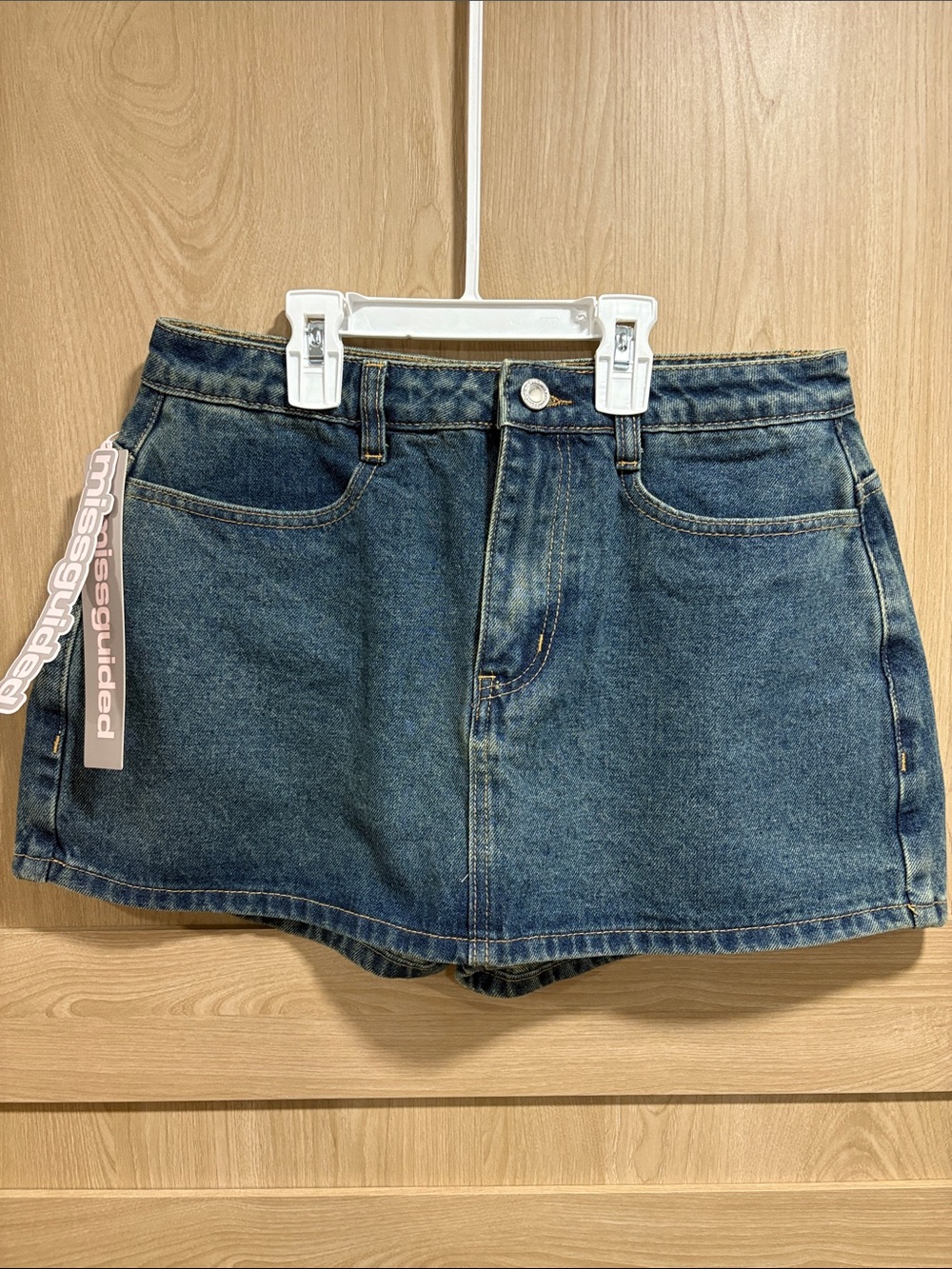 Missguided Dark Blue Denim Skort